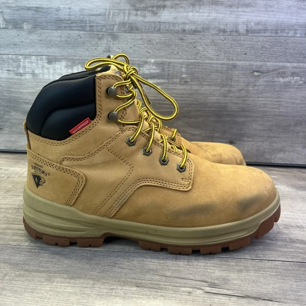 Herman Survivors Mens  10W Work Boots ASTM F2413-18 Steel Toe Leather Tan Black